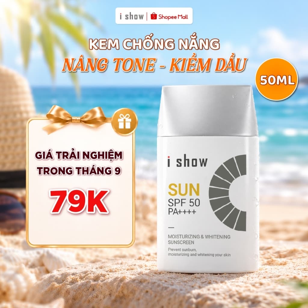 Kem Chống Nắng I SHOW SPF50+ PA++++ Bảo Vệ Da, Finish Căng Bóng Tự Nhiên 50g