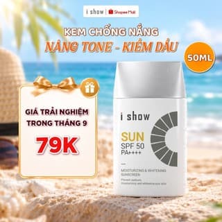Kem Chống Nắng I SHOW SPF50+ PA++++ Bảo Vệ Da, Finish Căng Bóng Tự Nhiên 50g
