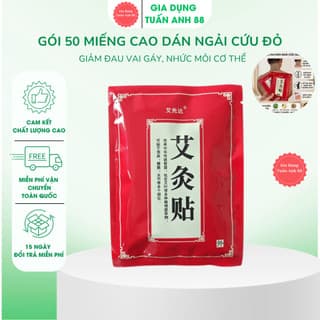 Gói 50 miếng cao dán ngải cứu đỏ giảm đau vai gáy, nhức mỏi cơ thể thảo dược lành tính GDTA88