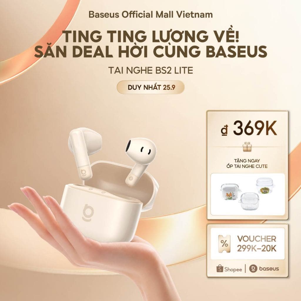 [Giá Sinh Viên - Chọn Là Mê!] Tai Nghe Baseus Bass BS2 Lite Bluetooth 6.0 &2 Mic AI Call Rõ, Nghe Nhạc, Tập Luyện Cực Đã