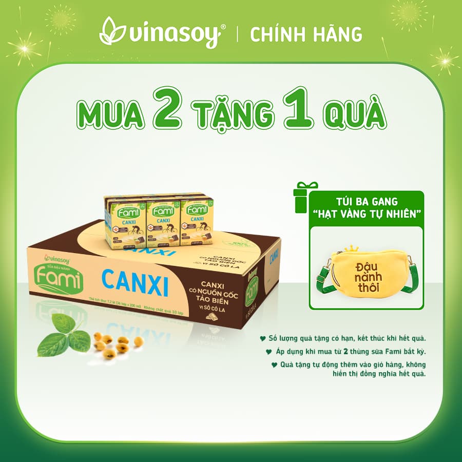 Thùng sữa đậu nành Fami Canxi Vị sô cô la