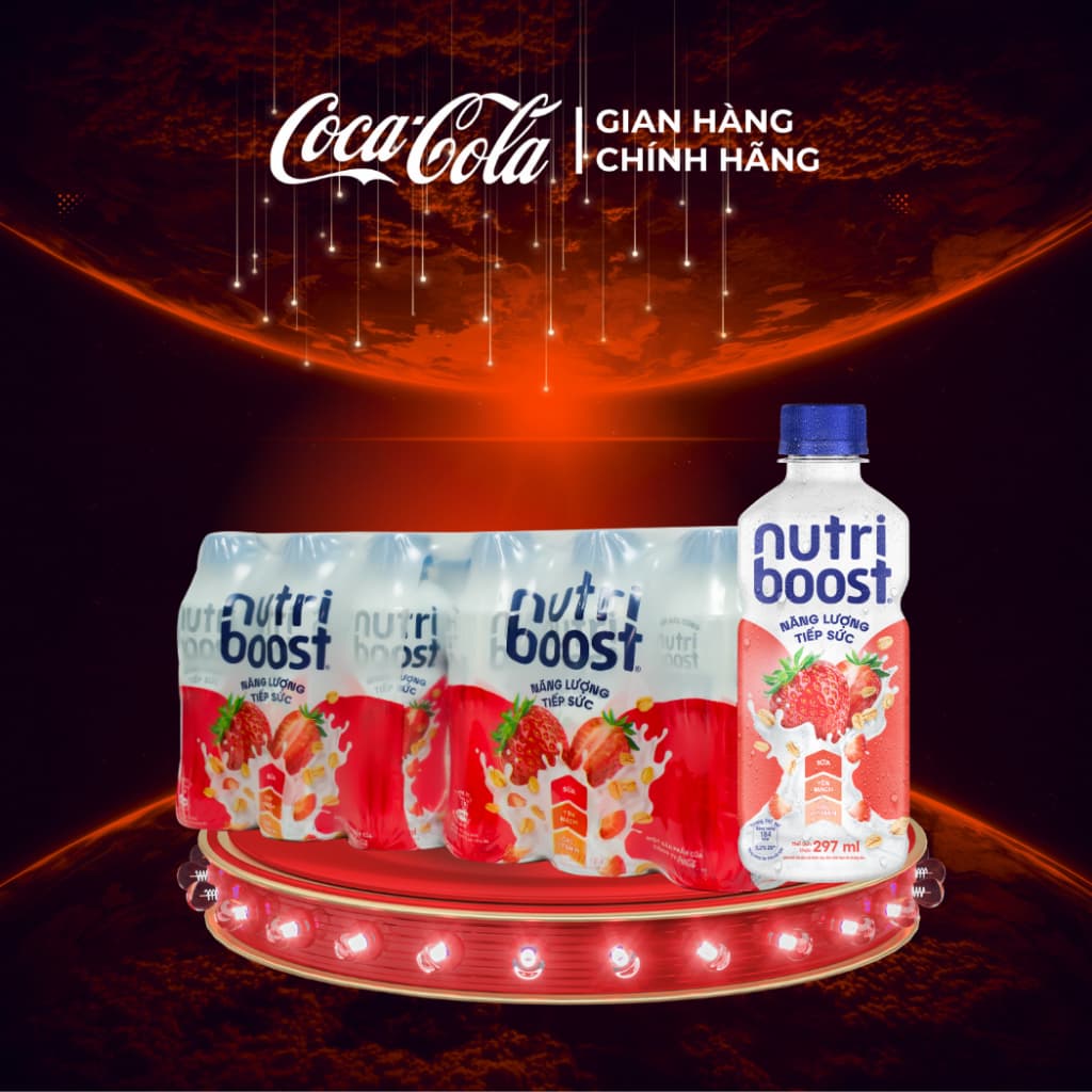 Lốc 24 Chai Sữa Chua Uống Trái Cây Nutriboost Thế Hệ Mới Hương Dâu 297ml/Chai Sale 10.10_SP