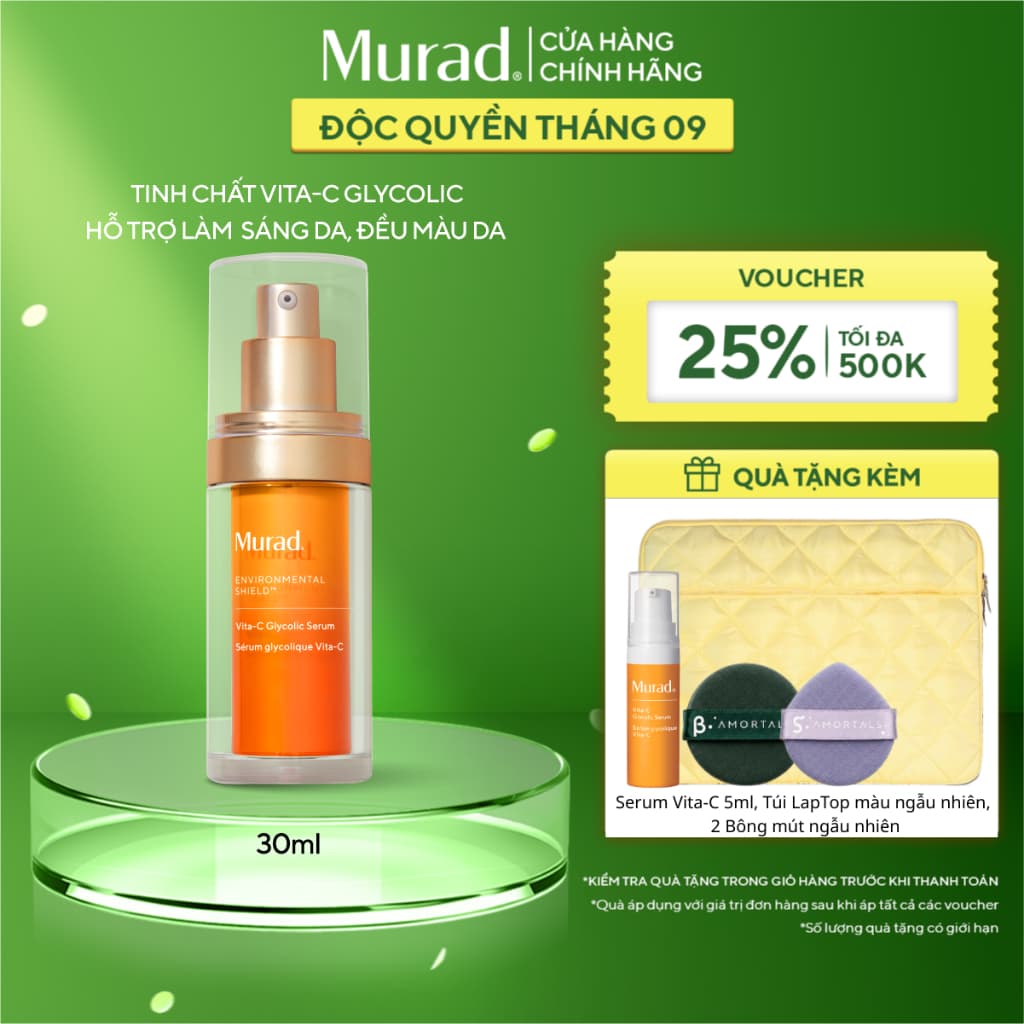 Tinh chất hỗ trợ sáng da, làm đều màu da Murad Vita-C Glycolic Serum 30ml
