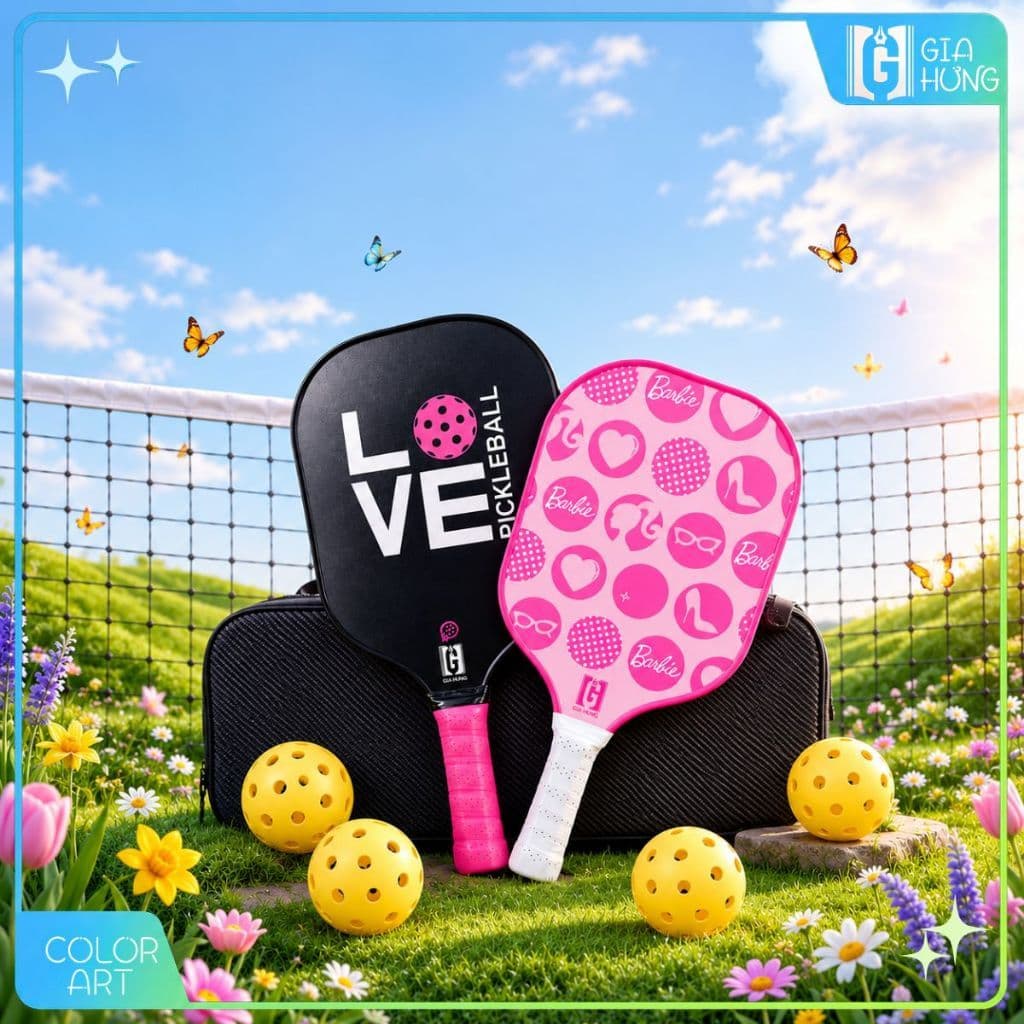 [TẶNG BÓNG] Vợt Pickleball Sợi Carbon/Thủy Tinh Mặt Nhám Cho Thi Đấu, Luyện Tập Phù Hợp Mọi Lứa Tuổi