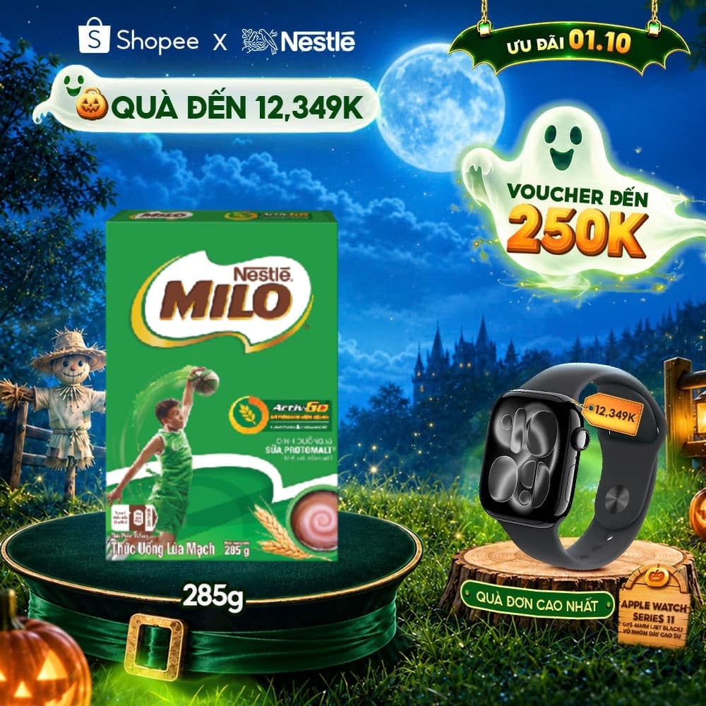 Thức uống lúa mạch Nestlé® MILO® Nguyên chất 285g (hộp giấy)
