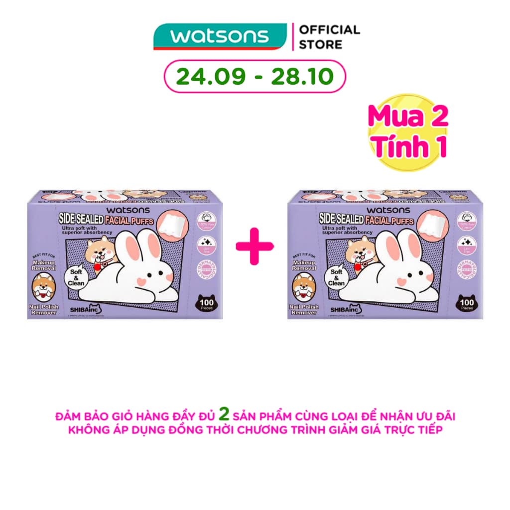 Bông Tẩy Trang Watsons Cotton Pads Shibainc Comics 100pcs
