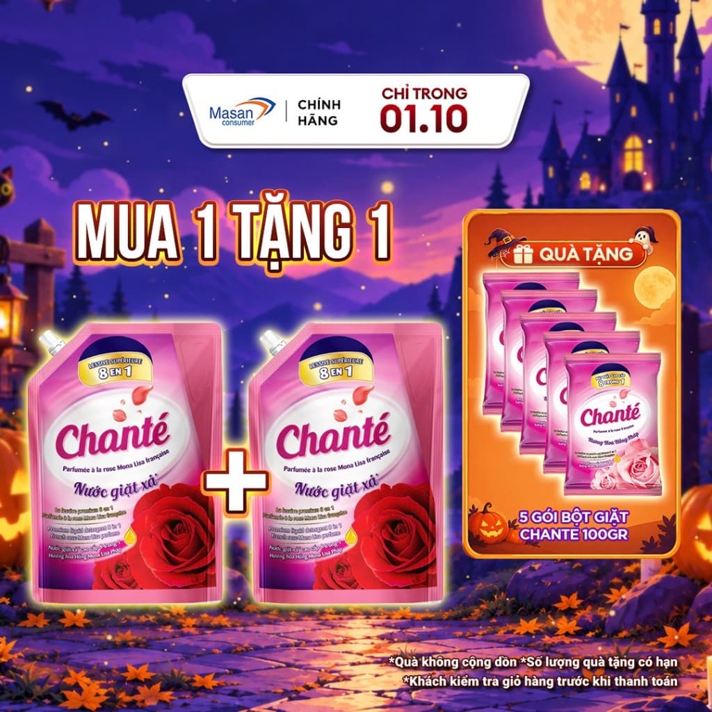[LS] Combo 2 Túi Nước Giặt Xả Chanté Cao Cấp 8 Trong 1