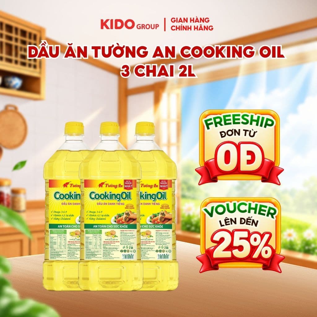 Combo 3 chai Dầu Ăn Tường An CookingOil 2L