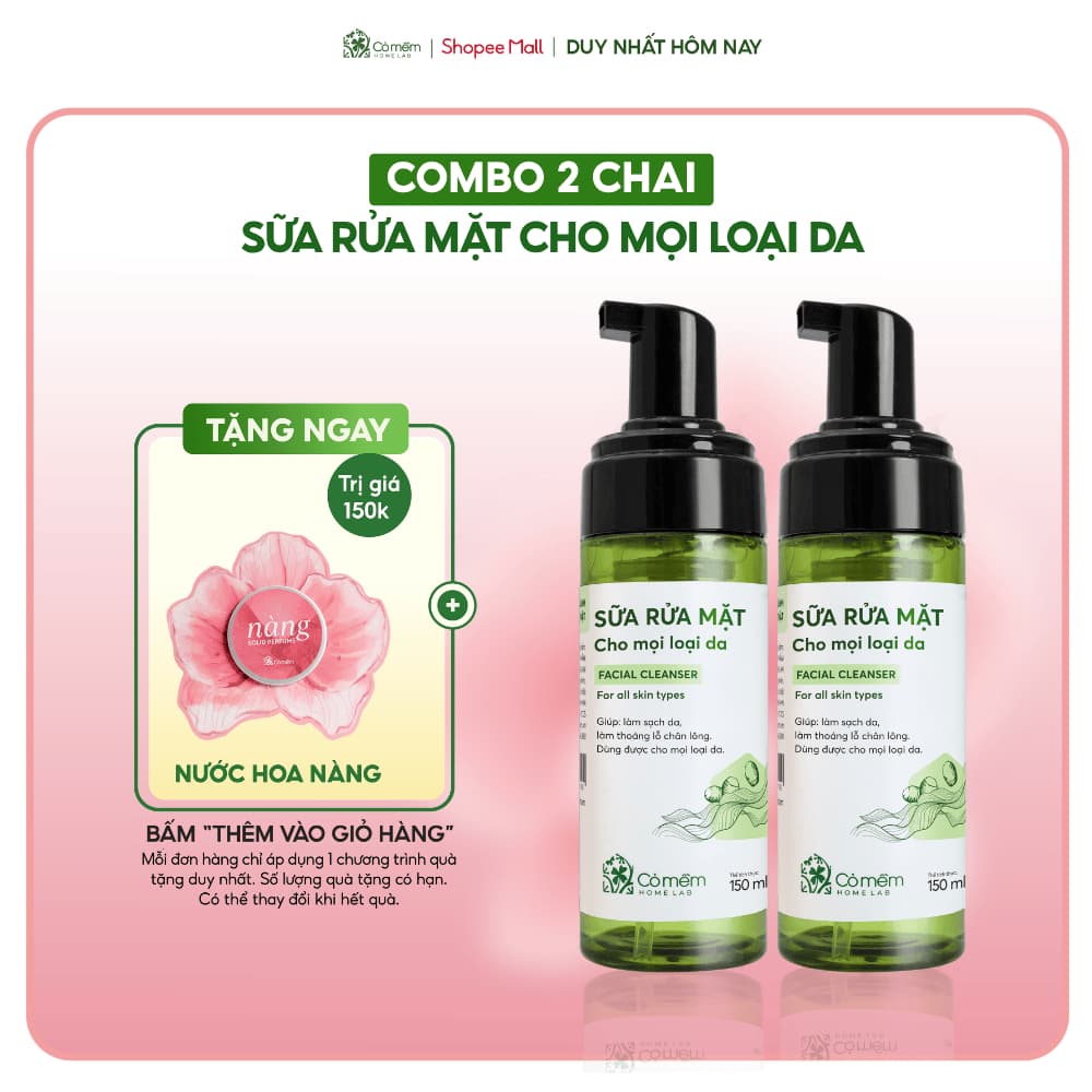 Combo 2 Chai Sữa Rửa Mặt Tạo Bọt Dành Cho Mọi Loại Da Cỏ Mềm