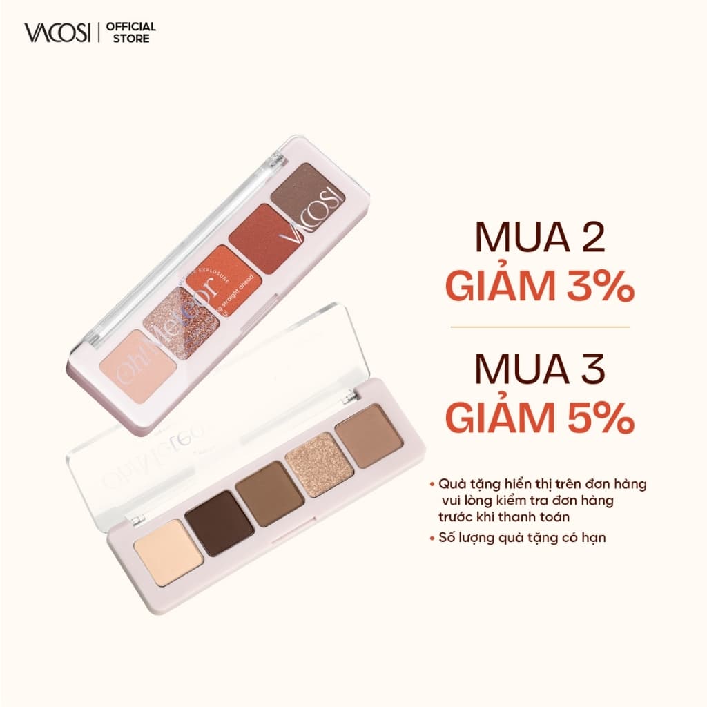 [Date 04/2027] Bảng màu mắt 5 ô VACOSI METEOR EYESHADOW - VP29