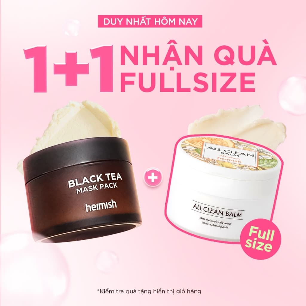 [HSD 4/2027] Mặt nạ rửa trà đen làm dịu da cải thiện đàn hồi heimish Black Tea Mask Pack 110ml