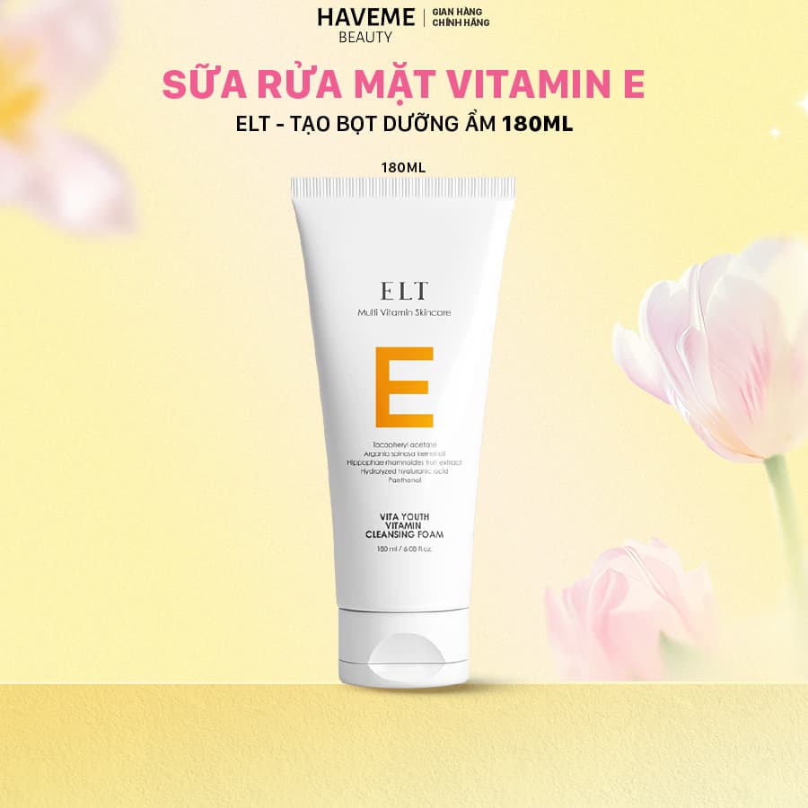 [DEAL SỐC] Sữa Rửa Mặt ELT VITAMIN E Tạo Bọt Dưỡng Ẩm 180ml