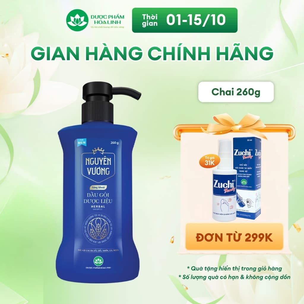Dầu gội dược liệu Nguyên Vương Sảng khoái dành cho nam chai 260g - Hương sảng khoái