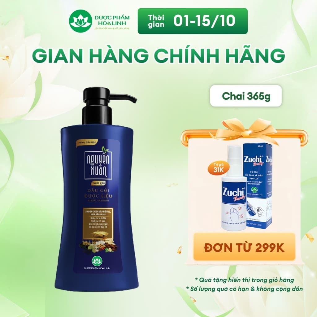 Dầu gội Dược liệu Nguyên Xuân Sạch Gàu 365g - Tặng thêm 35g giá không đổi
