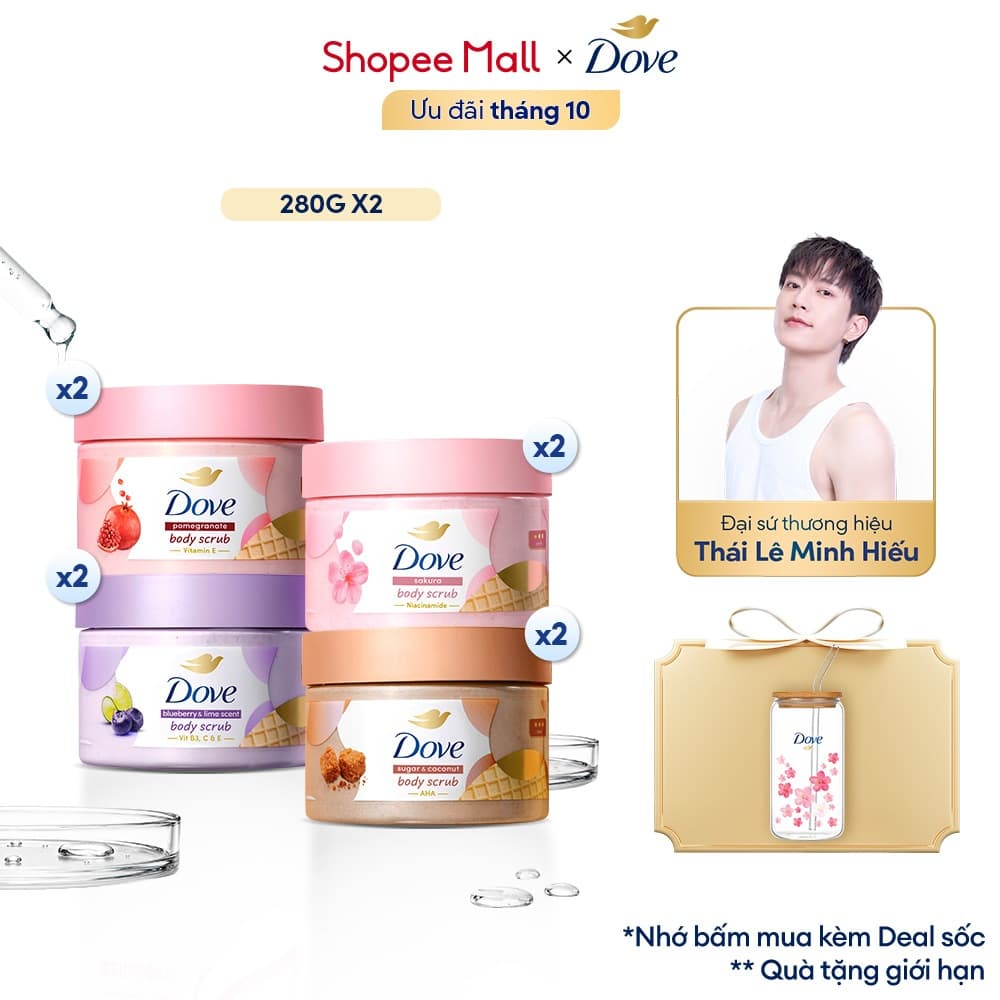 [MẪU MỚI 2026] Combo 2 Tẩy Da Chết Dưỡng Ẩm Toàn Thân Dove 280g