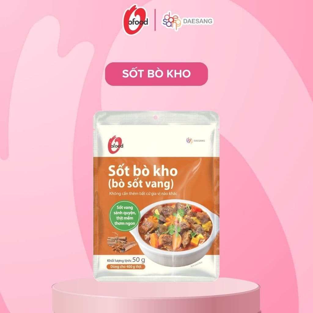 Sốt bò kho, bò sốt vang O'food gói 50g