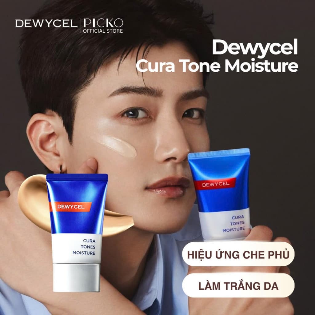 [Date 05/2027] Kem Dưỡng Che Khuyết Điểm - Cấp Ẩm - Chống Mốc Da, Bong Tróc Dewycel Cura Tones Moisture 40ml