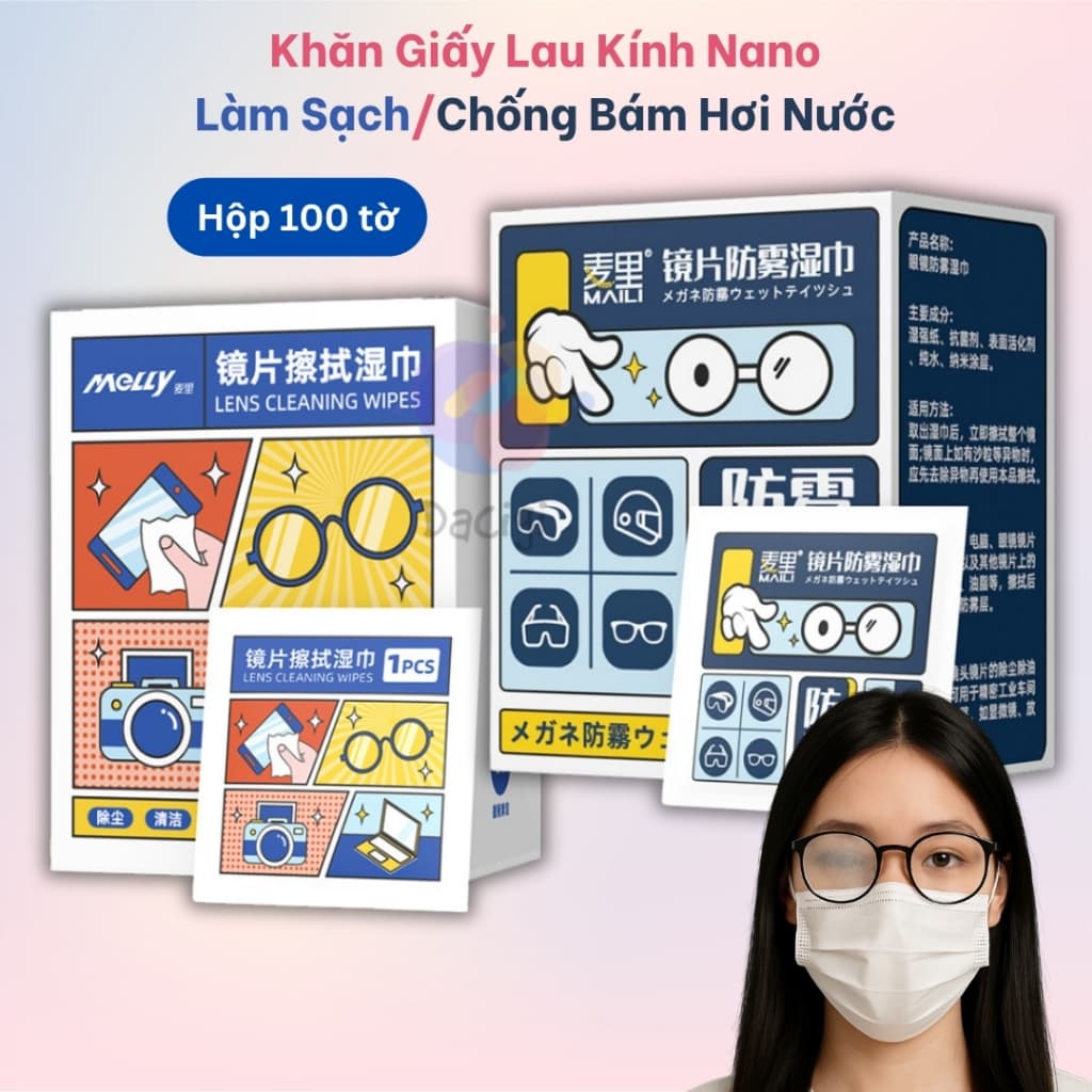Khăn Lau Kính Nano Chống Bám Hơi Nước Mồ Hôi - Lau Sạch Bụi, Dầu, Vết Bẩn, Chống Mờ - Dacigi