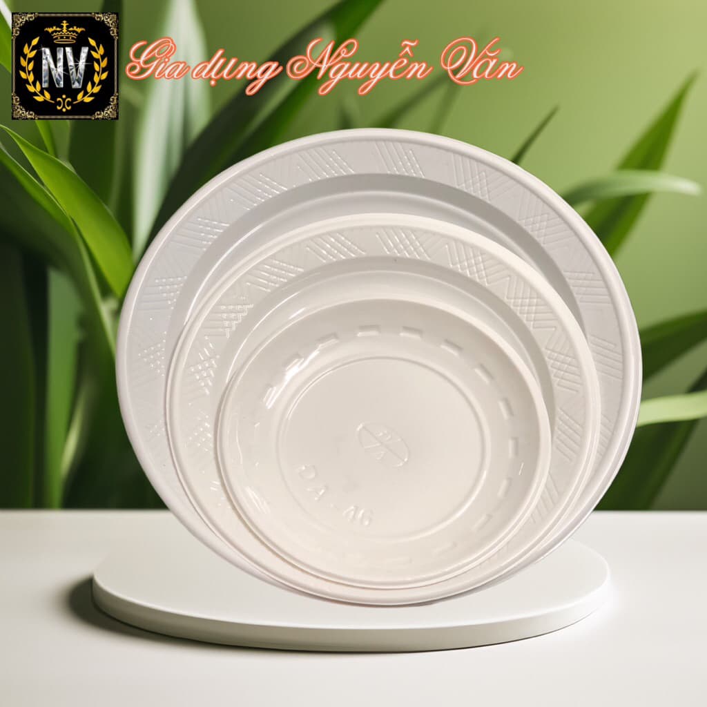 Sấp 20 Đĩa Nhựa Trắng Dùng 1 Lần ,an toàn , sạch sẽ, tiện lợi