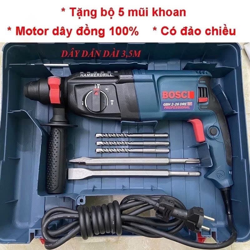 Máy khoan đục bê tông 3 chế độ 2 - 26 Cam kết 100% Ruột Đồng,Máy Khỏe Chạy Êm Bền Hàng Loại 1