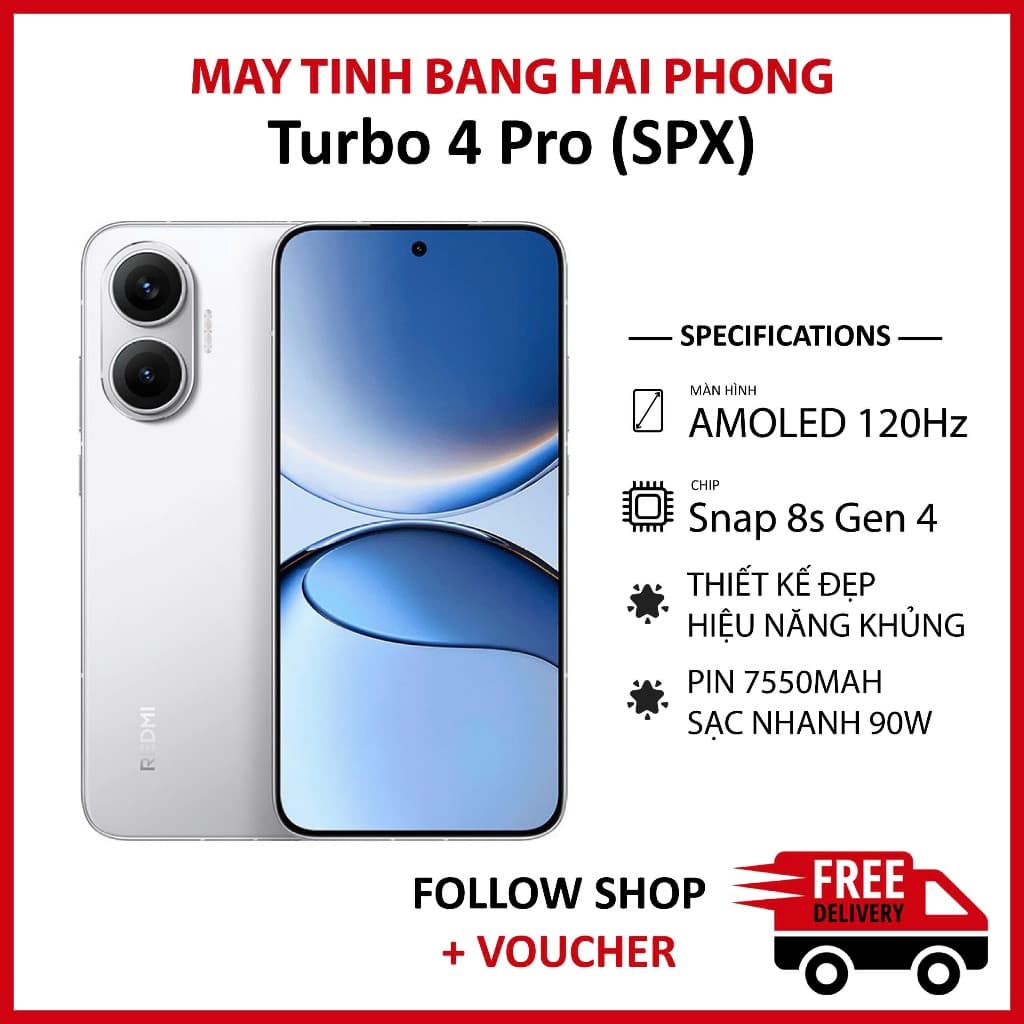[Máy Cũ] Điện thoại Redmi Turbo 4 Pro (SPX) RAM 12/256GB chip Snapdragon 8s Gen 4 màn 120Hz pin 7550 mAh
