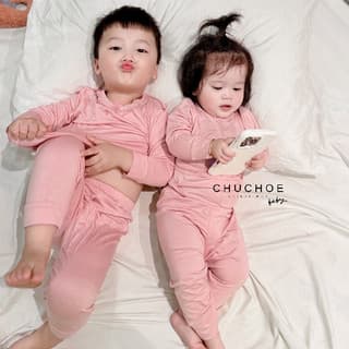 Bộ thun lạnh tay dài quần dài cho Bé trai , Bé gái 5 - 20kg, Đồ Bộ Cho Bé Mặc Nhà , Chuchoe Baby