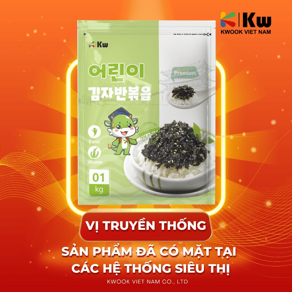 Rong biển rắc cơm Kwook vị truyền thống 1KG (Canxi tăng cao) ( 8938549948205) [Gói To - 1 KG]