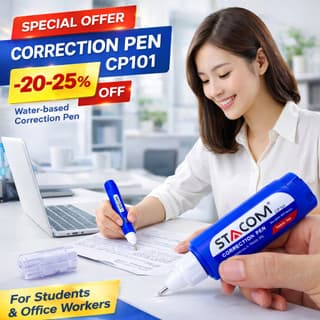 Bút Xóa Nước 12ml Stacom CP101 Thế Hệ Mới - Mau Khô, Viết Trên Bề Mặt Ẩm Ướt, Chính Hãng | Xả Kho