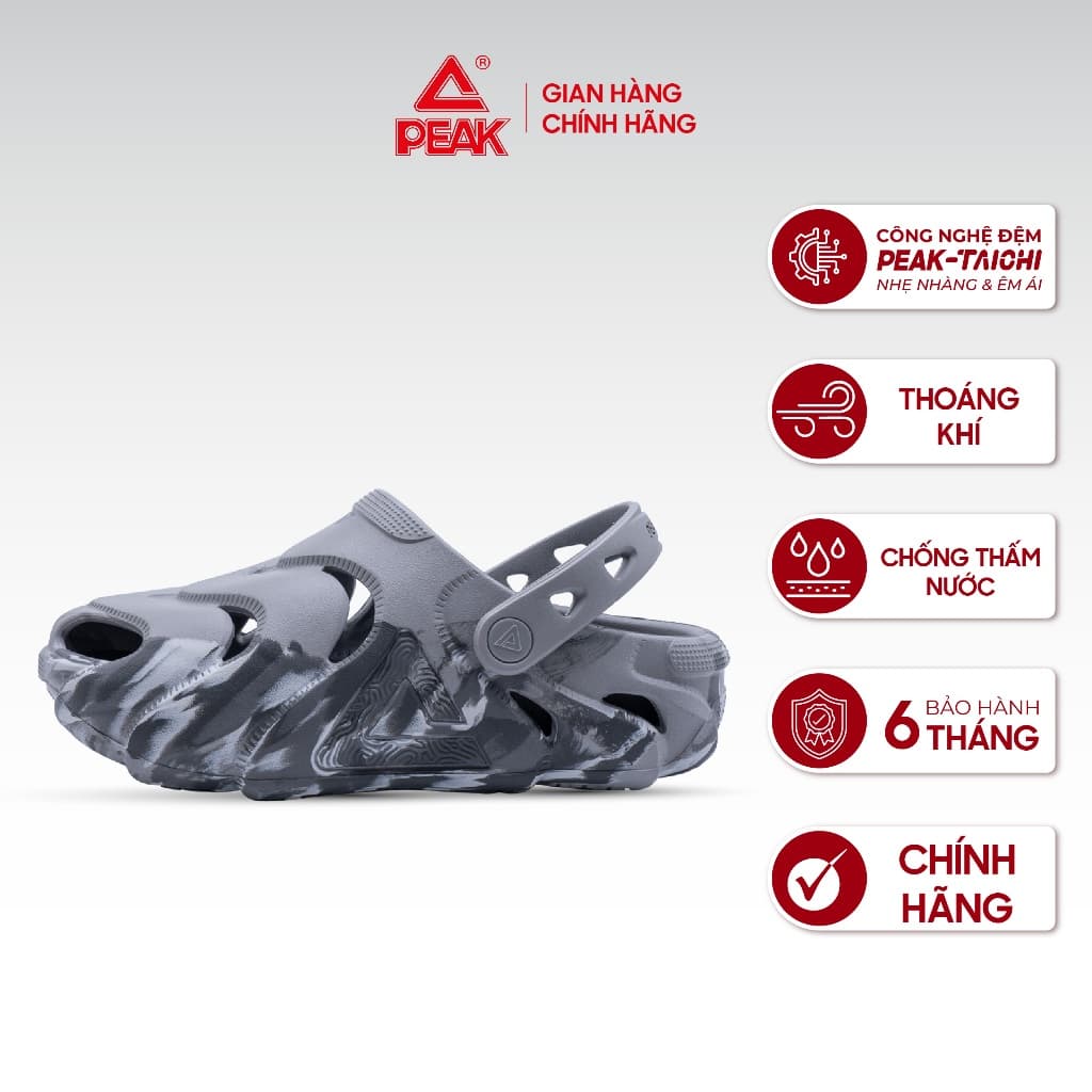 Dép SANDALS Clogs PEAK - Công Nghệ Đế TAICHI Êm Ái, Đàn Hồi, Thoáng Khí, Tiện Lợi ET52391L ET42811L
