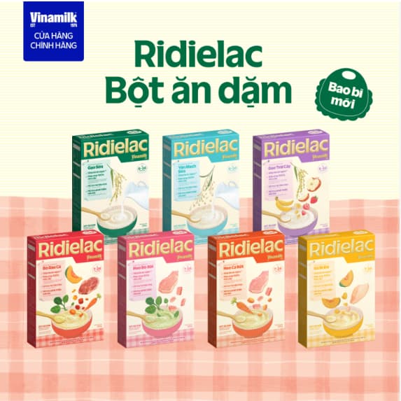 Bột ăn dặm Ridielac Gold Vinamilk Đủ Vị hộp giấy 200g