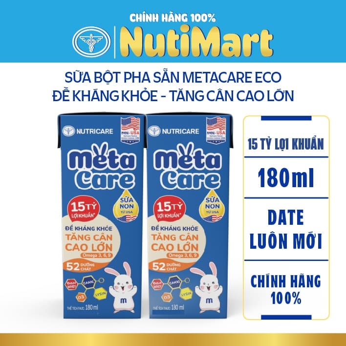Sữa công thức pha sẵn Metacare Eco Nutricare tăng cân phát triển toàn diện cho bé