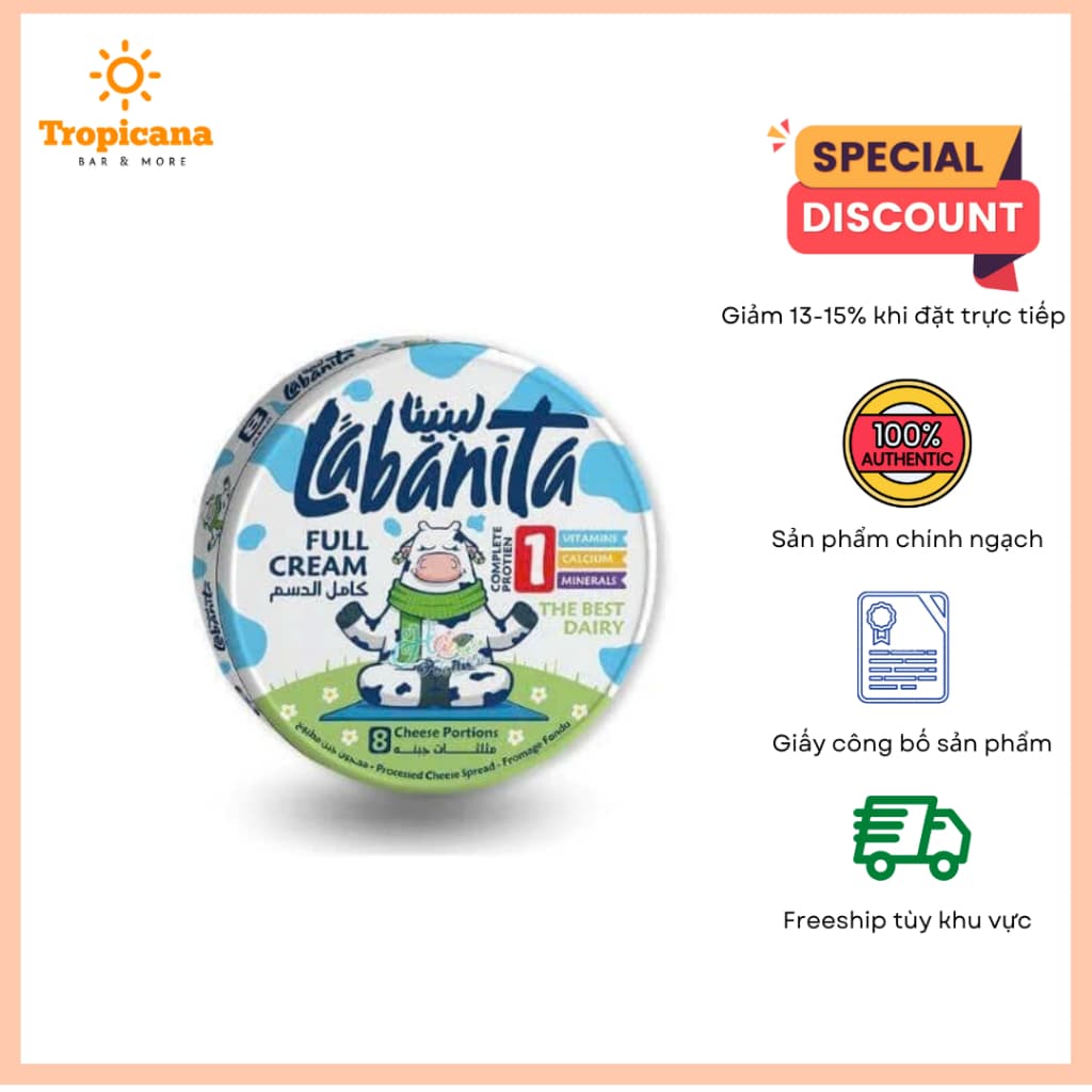 HỎA TỐC Phô Mai Labanita Ai Cập 8 Miếng - Hộp 120g - Bảo quản lạnh để dùng được lâu nhất có thể