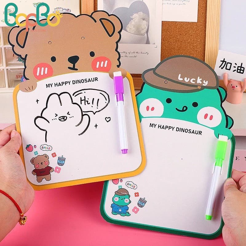 Quà tặng học sinh - BẢNG VIẾT MINI CHO BÉ (tặng kèm bút lông xóa được và có đầu xóa) Kích thước 16x25cm giá sỉ