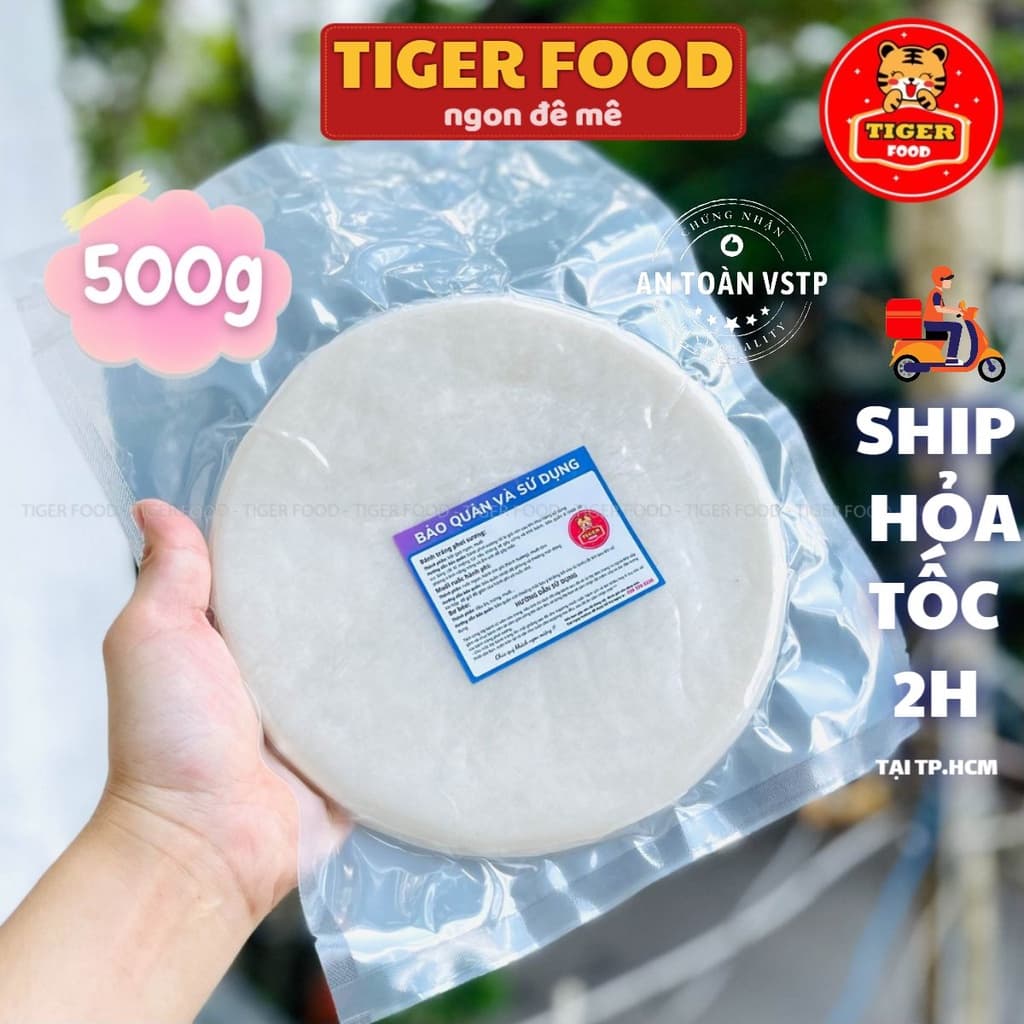 Bánh tráng phơi sương 500g TIGER FOOD Đặc sản Tây Ninh sử dụng được cho nhiều món ăn vặt,dẻo thơm ngon
