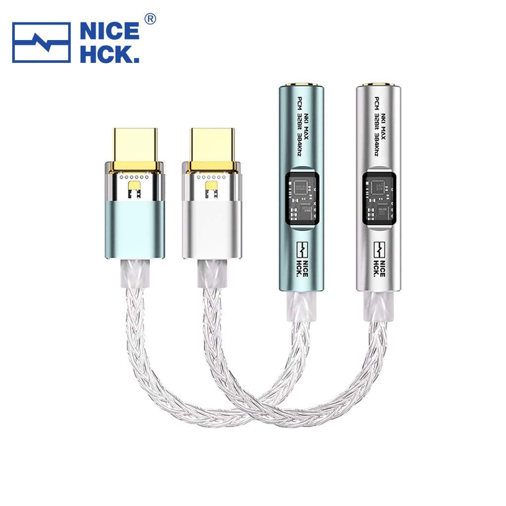 Cáp chuyển đổi giải mã NICEHCK NK1 MAX Mạ bạc OCC Type-C sang giắc cắm 3,5mm CX31993 + MAX97220 DAC Chip chuyển đổi