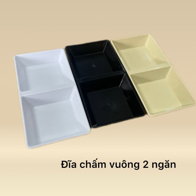 Chén đựng nước chấm phíp nhựa Việt Nhật dày dặn, khay chén đựng muối tiêu nước chấm
