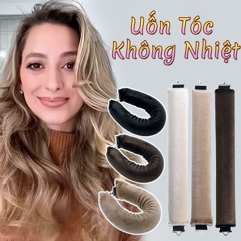 Bộ 3 Thanh Uốn Tóc Không Nhiệt, Tạo Kiểu Tóc Xoăn Sang Trọng, Mềm Mại, Tiện Lợi Sử Dụng