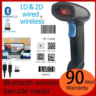 Máy Quét Mã Vạch 1D 2D QR PDF417 Máy nhận mã Máy quét, Không Dây 2.4G Kết Nối, Bluetooth 5.0 Máy quét mã vạch Wireless Barcode Scanner Quét Mã Vạch Đa Tia Mã máy quét mã vạch đa tia Laser Barcode Reader
