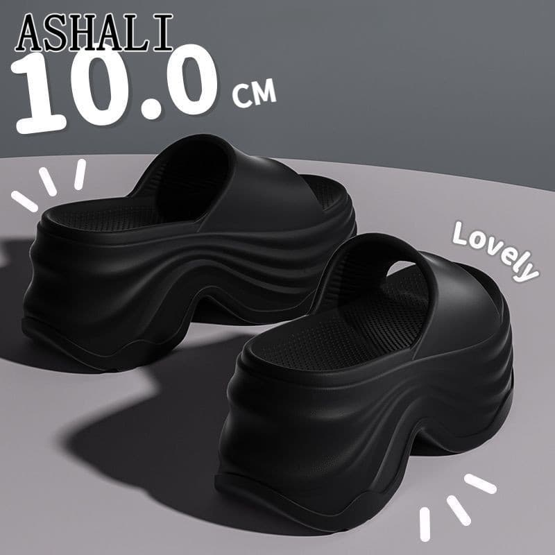 ASHALI Dép Lỗ Nữ Đế Cao 10cm EVA Chống Trượt Đa Năng Đi Biển Dạo Phố Thoáng Khí Nhẹ Chân Không Đau Chân Mùa Hè Mới 2025
