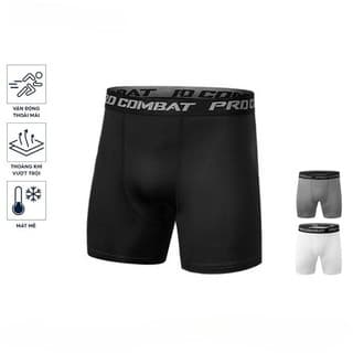 Quần Lót Nam  Combatize Chạy Bộ Vải Cotton Cao Cấp Form Bó Legging Dài Giữ Nhiệt Boxer