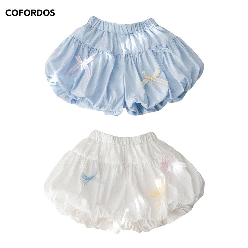 Quần short bé gái COFORDOS màu trơn co giãn, phong cách tươi đẹp theo xu hướng Hàn Quốc