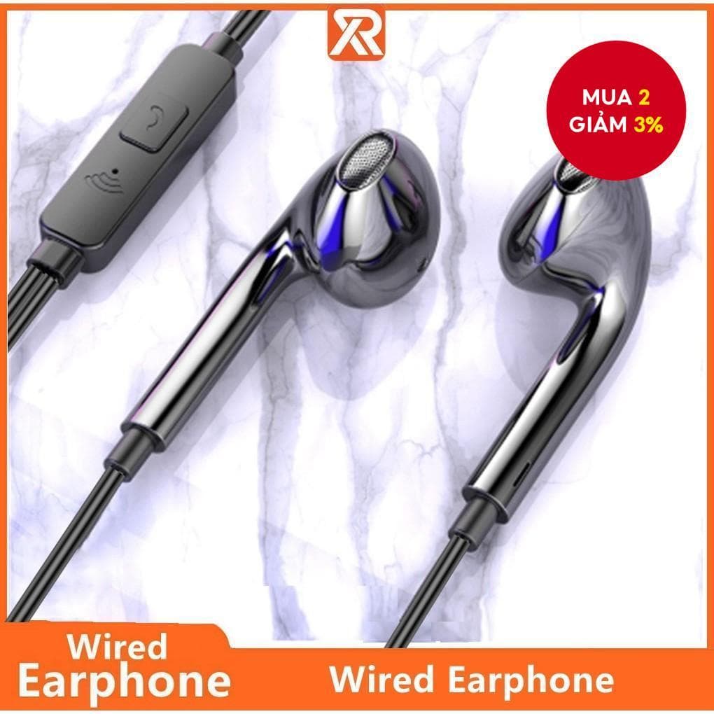 Tai nghe XINRAN khử tiếng ồn có dây, điều khiển âm lượng, có mic, âm thanh nổi HD