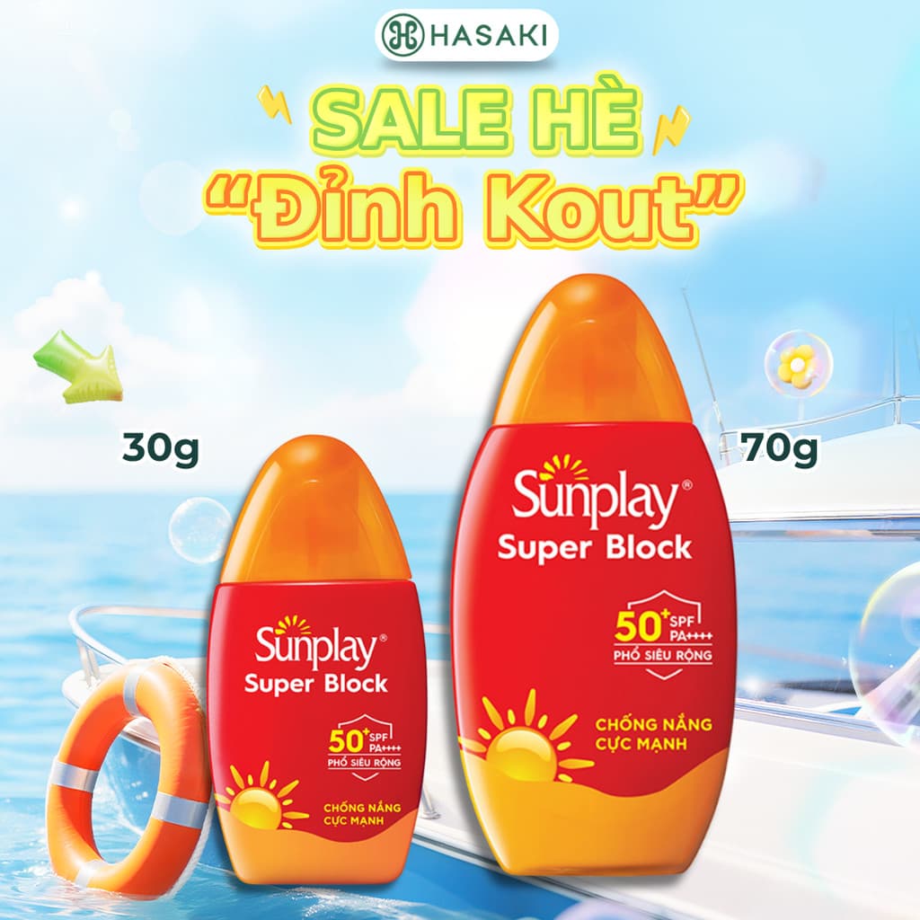 [LIVE 9.7] [DAILY] Sữa Chống Nắng Sunplay Bảo Vệ Vượt Trội SPF50+ PA++++ Super Block Hasaki Sản Phẩm Chính Hãng