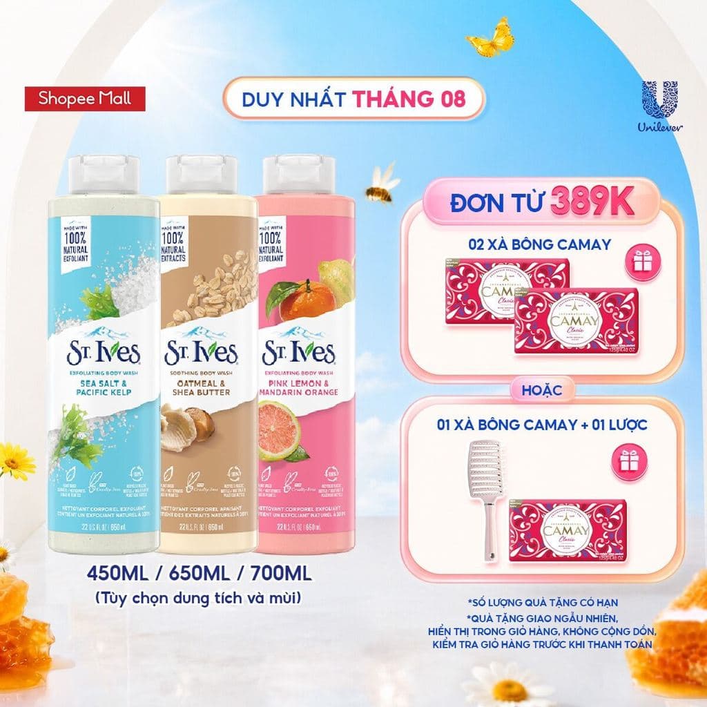 Sữa tắm dưỡng da ST.IVES (tùy chọn size và mùi)
