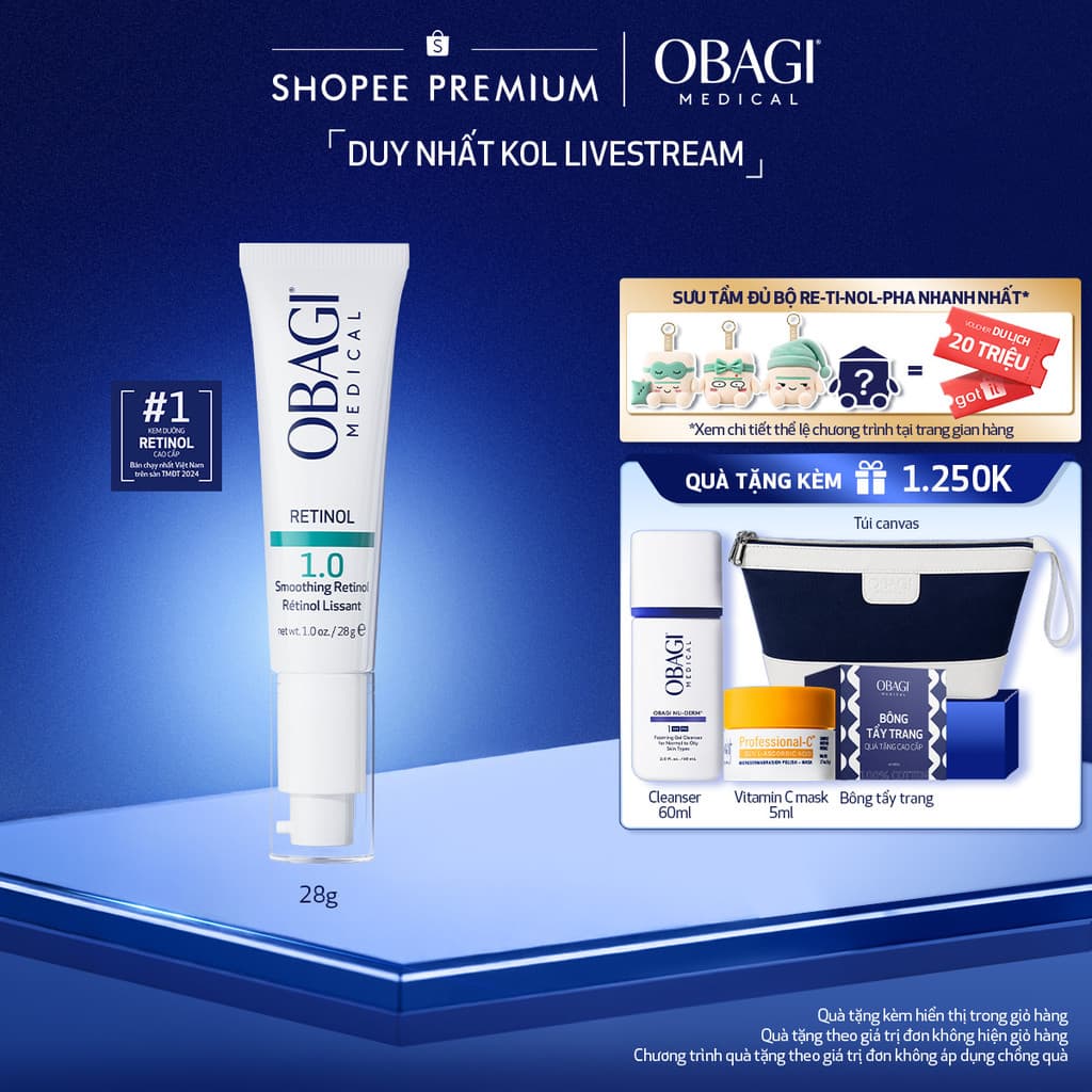 [Hannah x Obagi] Kem Dưỡng Làm Mờ Nếp Nhăn & Làm Đều Màu Da Obagi Retinol 1.0 (28g)