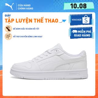 Giày Thể Thao PUMA Unisex Rebound Slam Lo White-Glacial Gray Màu Trắng