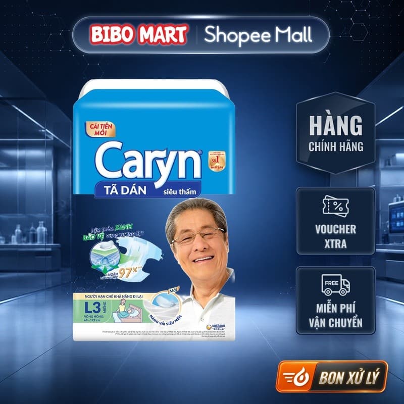 Tã Quần - Tã Dán Người Lớn Caryn Thấm Hút Tốt Chống Tràn Kháng Khuẩn Nhiều Size - Bibo Mart