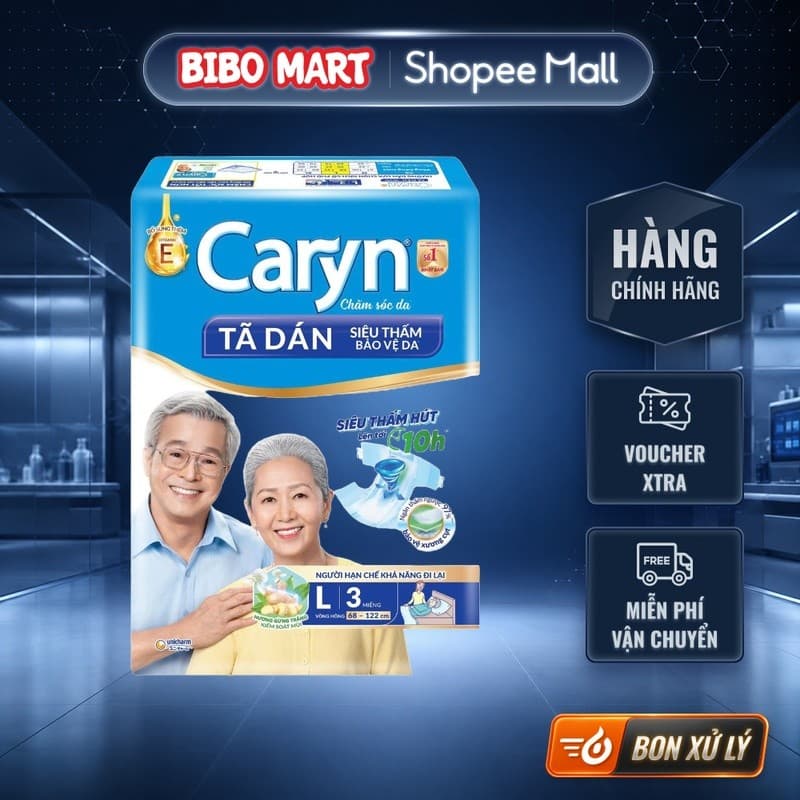 [KOL] Tã dán người lớn Caryn siêu thấm size L 3 miếng - BM005