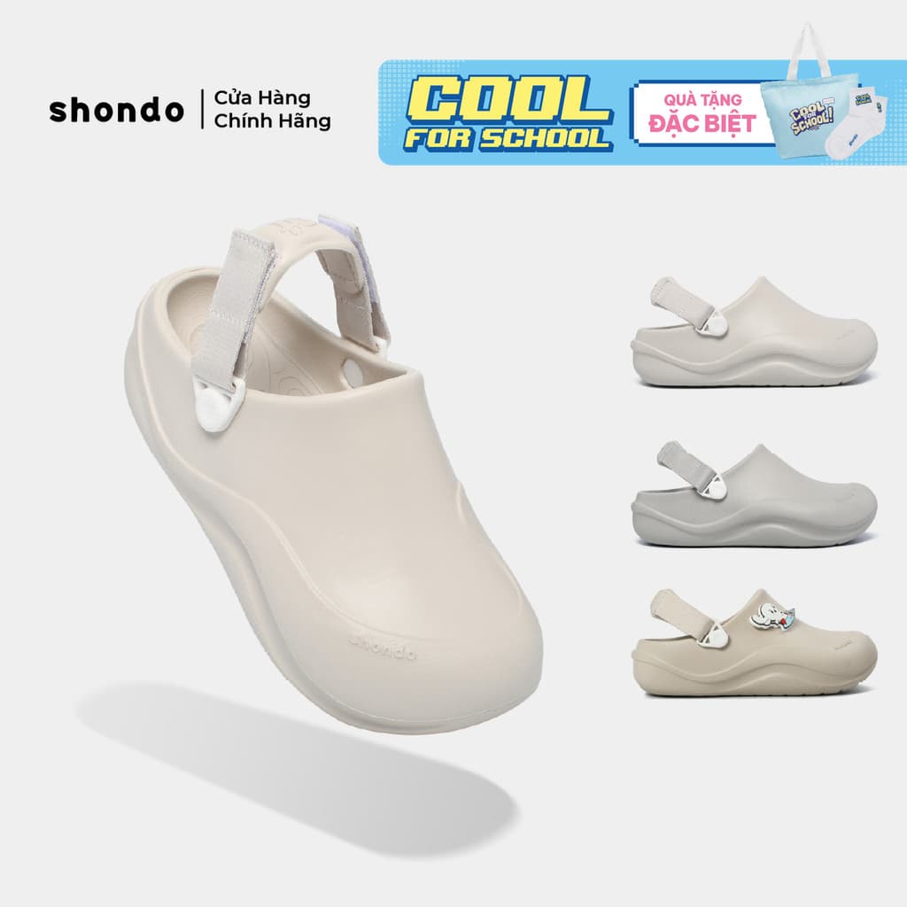 Dép Sục Unisex Shondo Clog Suke Nhựa Đúc Đi Mưa Tiện Lợi Đế Cao 4cm Nhiều Màu