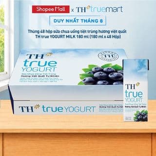 Thùng Sữa Chua Uống Tiệt Trùng Hương Việt Quất TH True Yogurt milk 180ml (48 Hộp)